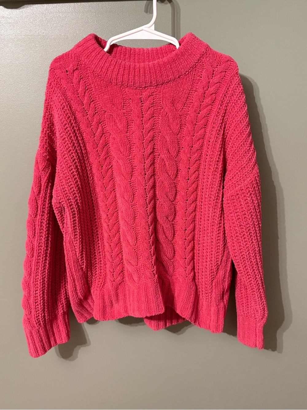 abercrombie kids Cable Knit Cowl Sweater - Bright Pink